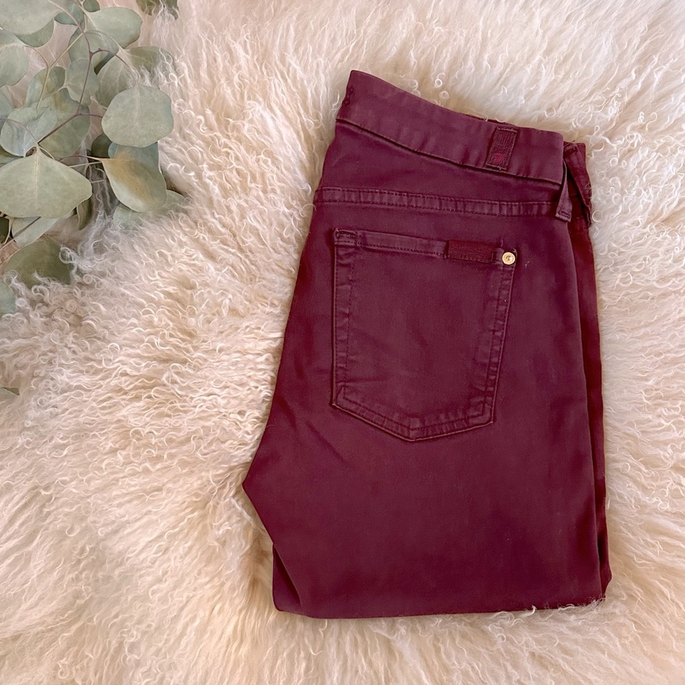 7 for All Mankind Maroon Skinny Jean